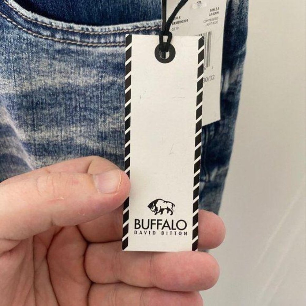 Buffalo By David Bitton Ash-X Men’s 30 X 32 Slim Stretch Light Wash Denim Jeans - Picture 8 of 15